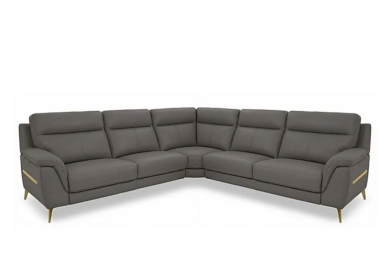 Eclipse Large Leather Corner Sofa - Elephant
