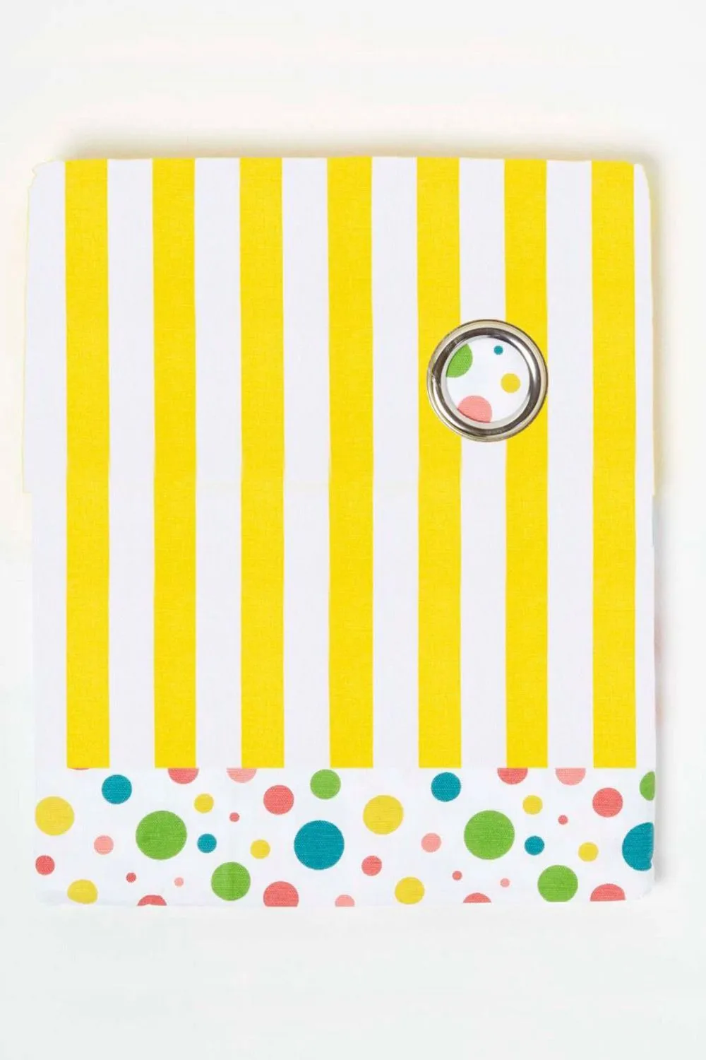 Homescapes Multi Polka Dots Ready Made Eyelet Curtain Pair in Yellow 2