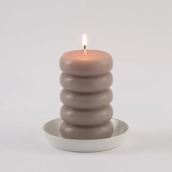Unscented Rib Shaped Pillar Candle 1
