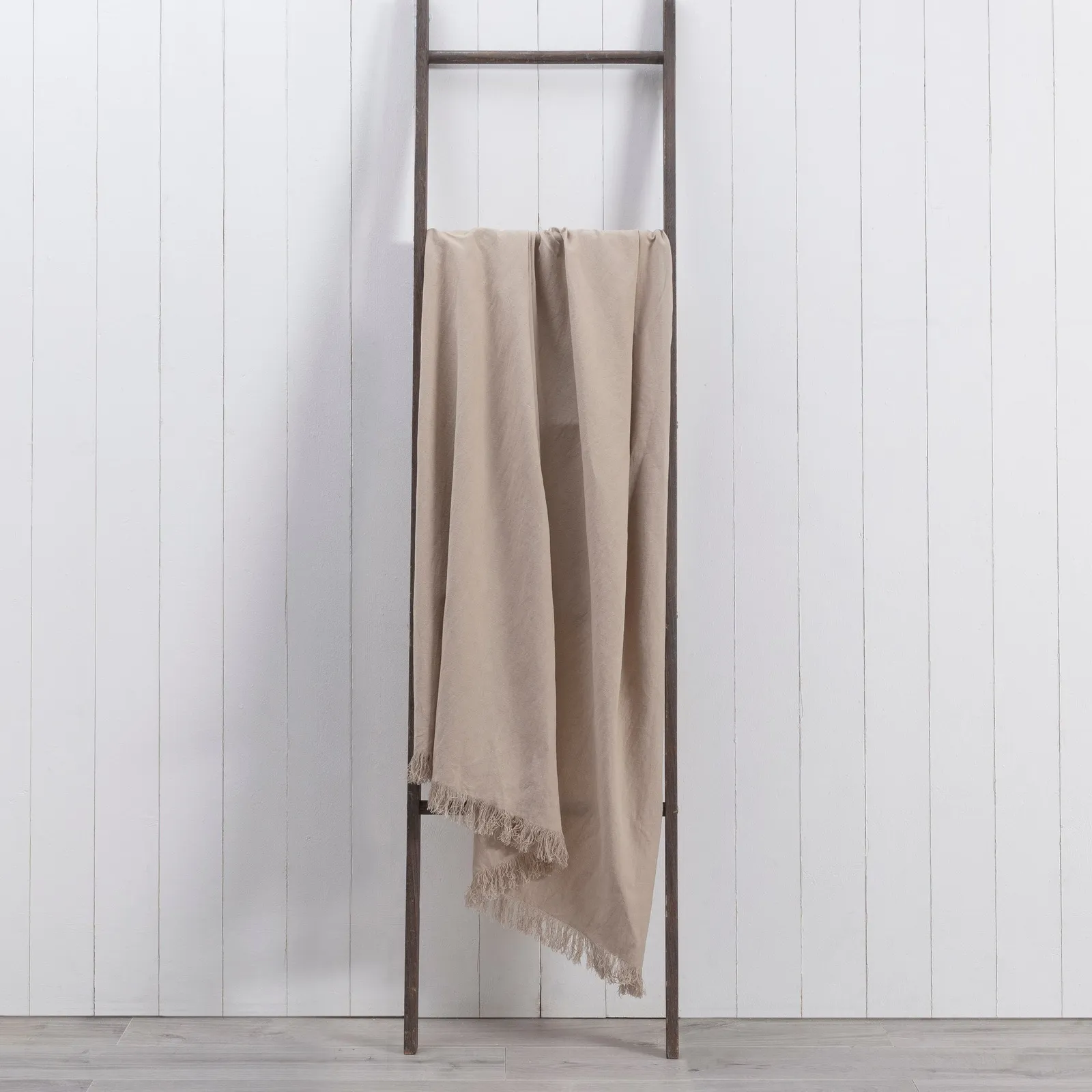 Linen Mix Throw Brown