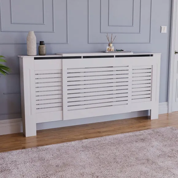 Return - Vida Designs Milton Adjustable Radiator Cover, White 6