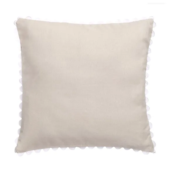 Ric Rac Trim Cotton Square Cushion Cover 3