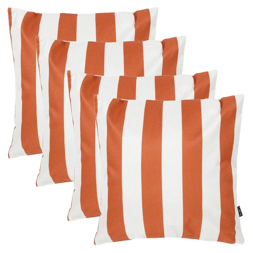 icon 4 Pack Cushion 43x43 Kyoto Fabric, Stripe, Terracotta