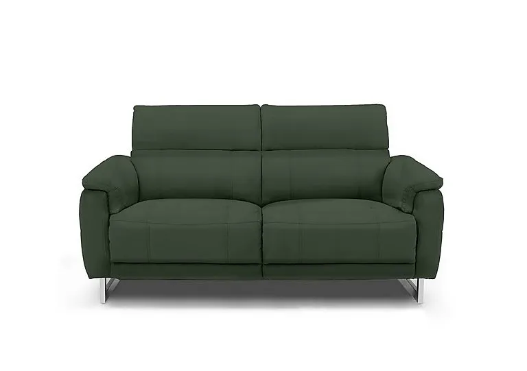 Moet 2 Seater Leather Power Recliner Sofa with Telescopic Headrests - Oslo Pine