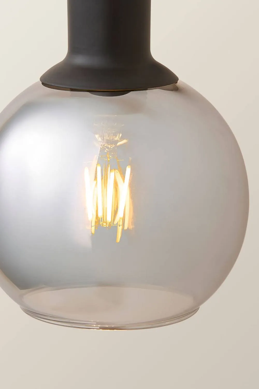 ValueLights Bellamy Wired Glass Globe Wall Light in Black 4