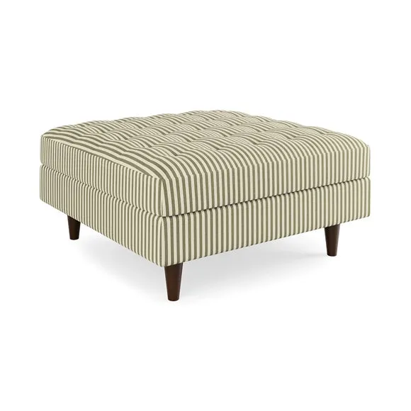 Zoe Pinstripe Fabric Square Storage Footstool 6
