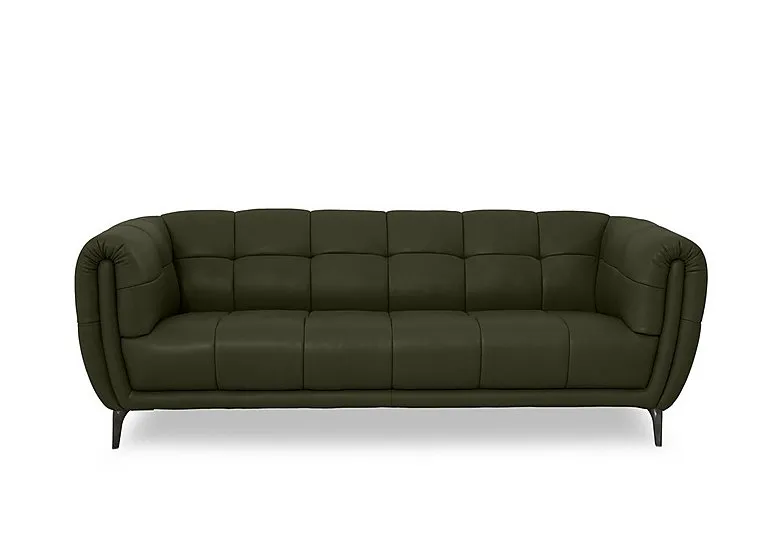 Sienna Leather 3 Seater Sofa - Oslo Pine