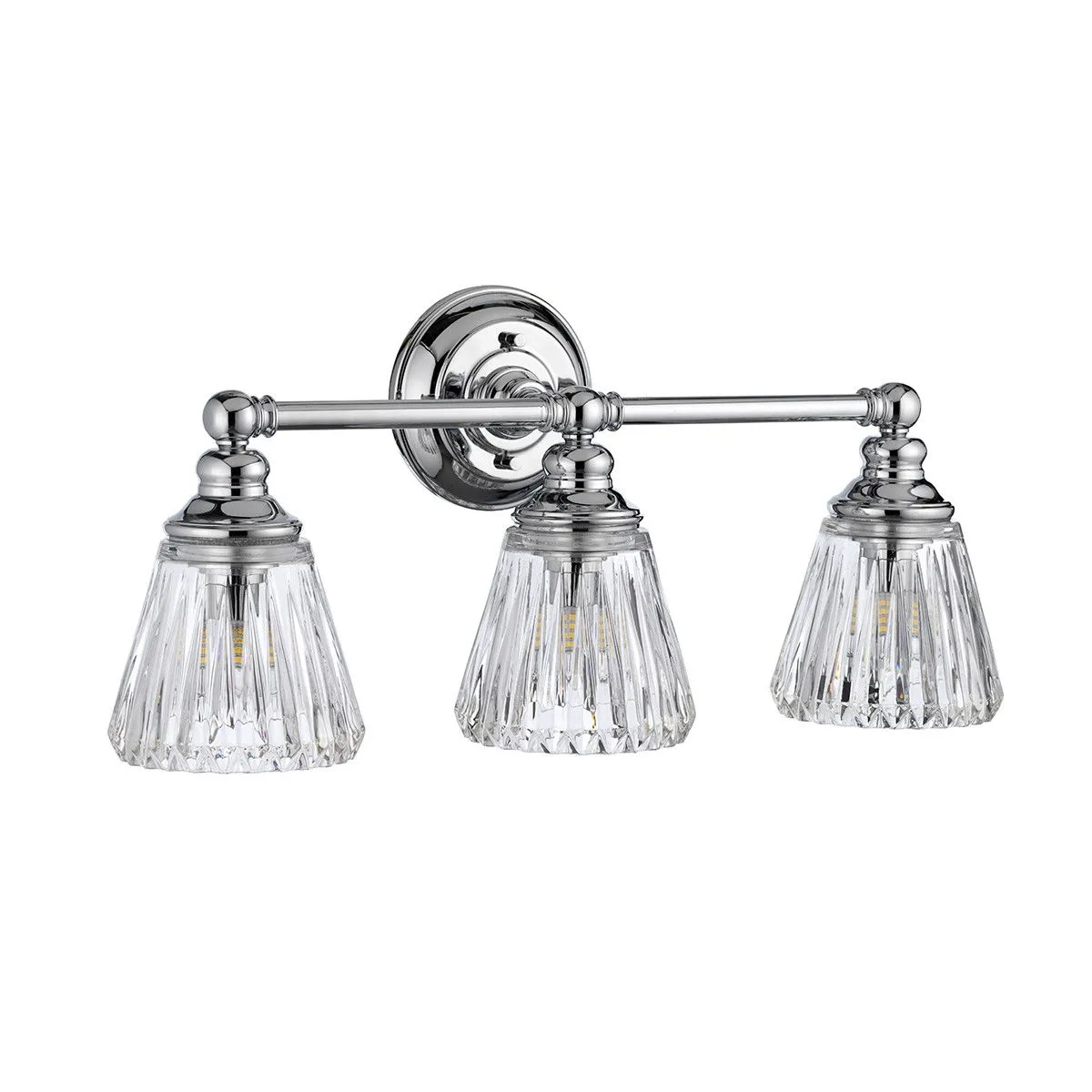 Netlighting Keynes 3 Light Wall Light Polished Chrome IP44 in Grey 2