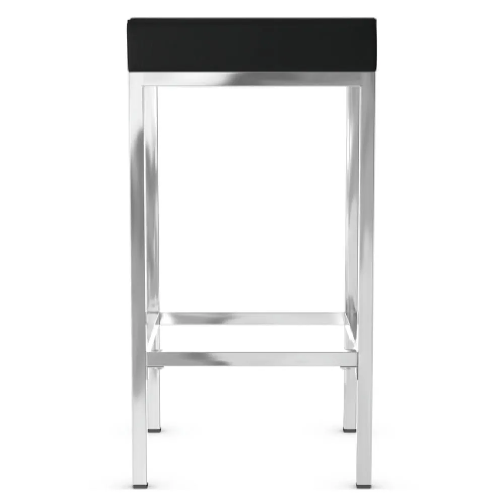 netfurniture Ernest Kitchen Bar Stool Black Padded Seat Chrome Frame 4