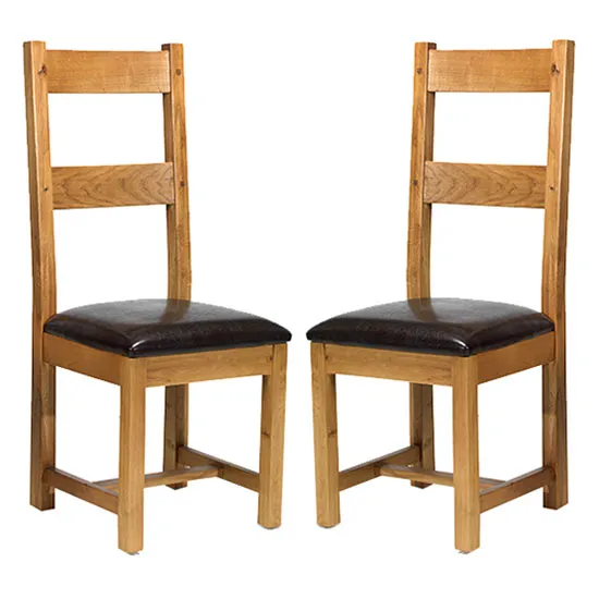 Velum Black Leather Dining Chair In A Pair With Wooden Frame