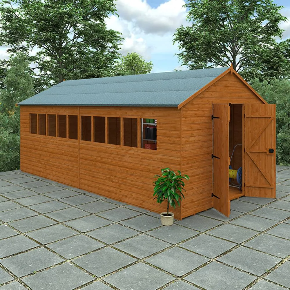 Buttercup Farm 20 x 10 Feet Xl Workshop 12mm Shed - L595 x W295 x H268.5 cm in Burnt Orange 3