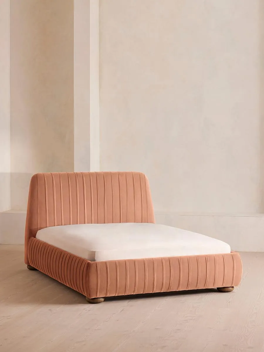 Vivienne Bed, King, Velvet, Antique Rose