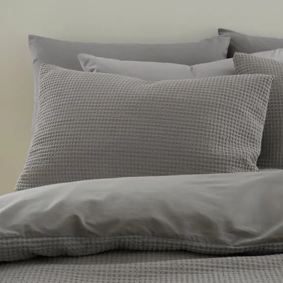 Ashton Waffle 100% Cotton Duvet Cover & Pillowcase Set 2