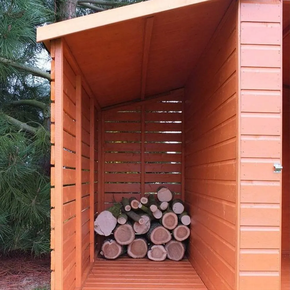 Shires Shed & Log Store 7x6' Dip Treated Single Door with One Opening Window in Brown 3