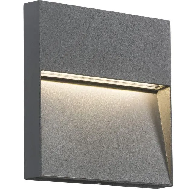 Netlighting LED Square Wall Guide light Grey 230V IP44 4W