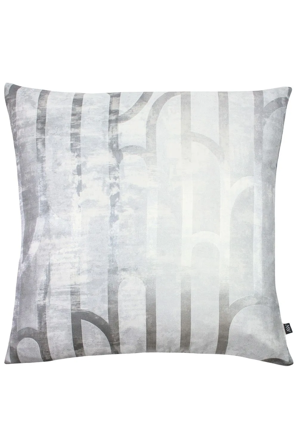 Ashley Wilde Meyer Modernist Inspired Foil Printed Cushion in Silver