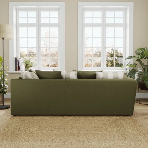 Blake Opulent Velvet Stripe Combo Corner Chaise Sofa 2