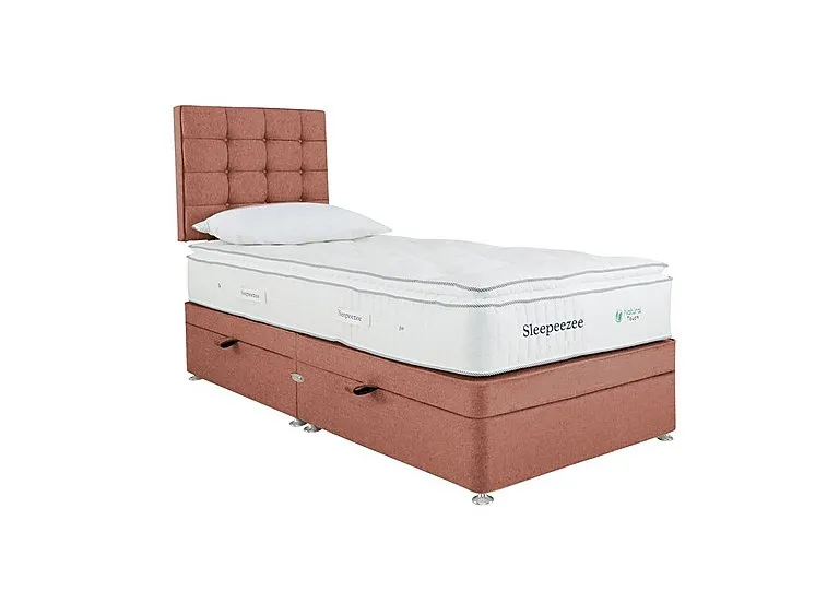 Natural Touch 2000 Pillowtop Side Ottoman Divan Set - Single - Burnt Orange