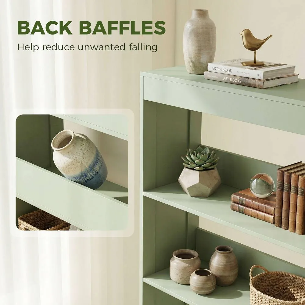 HOMCOM Bookcase, 6-Tier Bookshelf with Anti-Tipping Design, Green 6