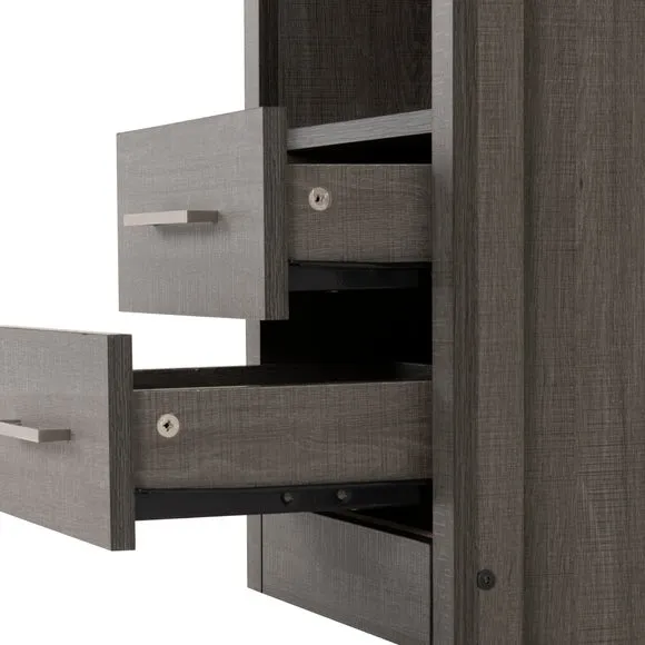 Lennon 2 Drawer & 1 Shelf Bedside Table, Black 4