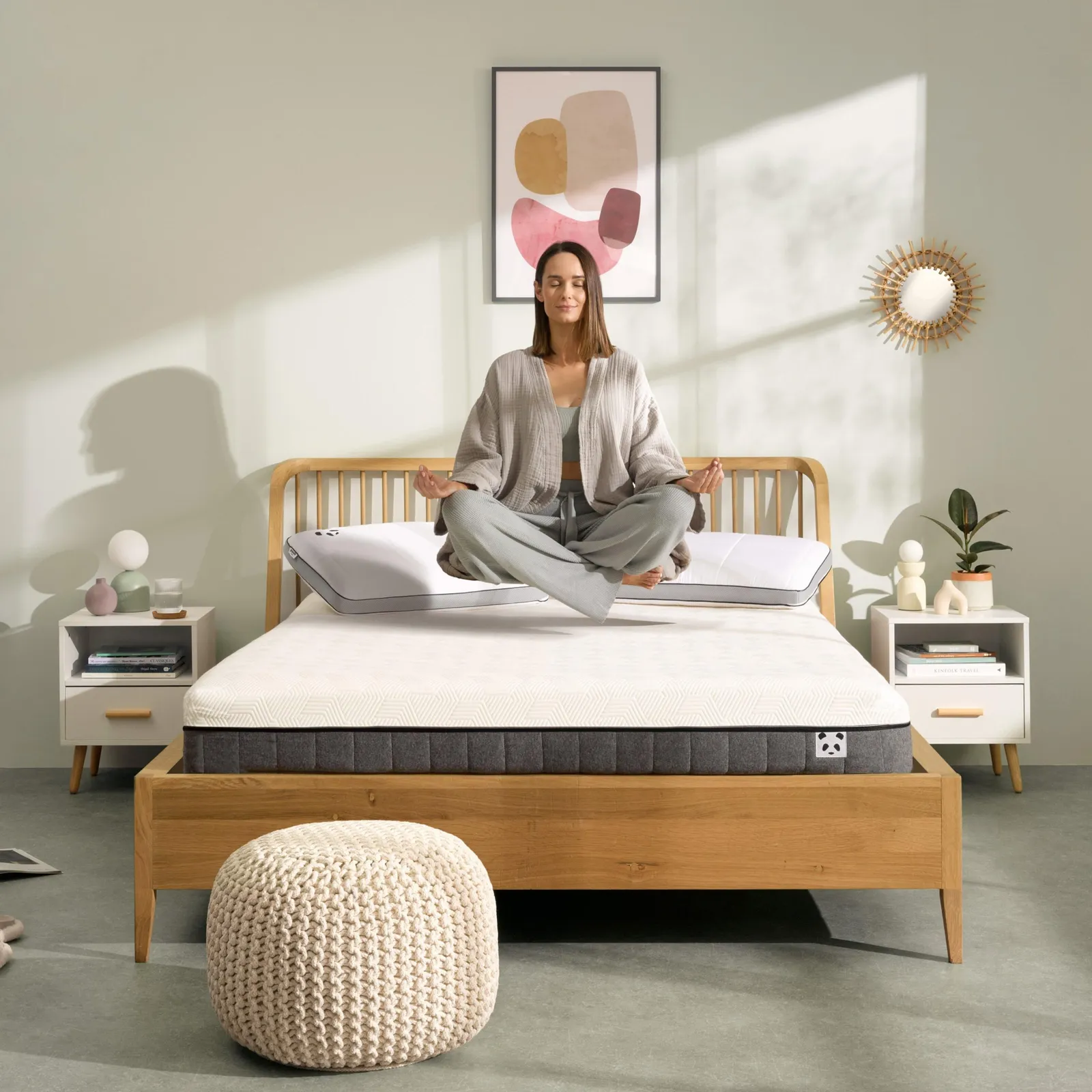 Panda London Hybrid Bamboo Mattress in White 2