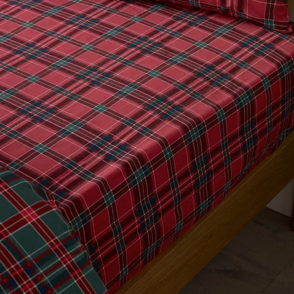 Catherine Lansfield Tartan Check Polycotton Fitted Sheet