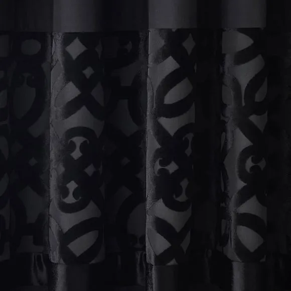 Catherine Lansfield Lattice Cut Velvet Eyelet Curtains 3