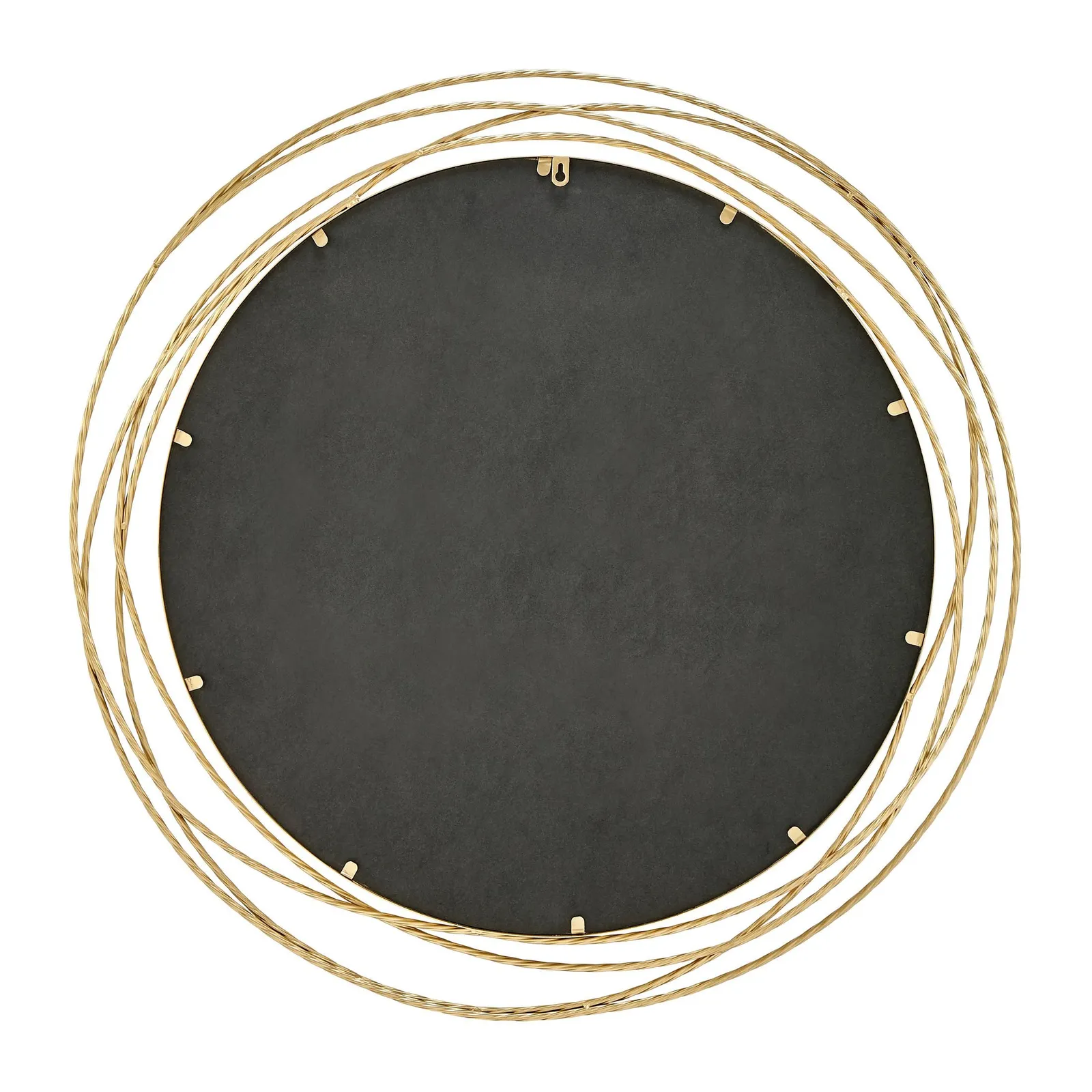 FurnitureboxUK Saskia 90cm Round Gold Art Deco Layed Metal Rope Hallway Bedroom Dining & Living Room Wall Mirror 3