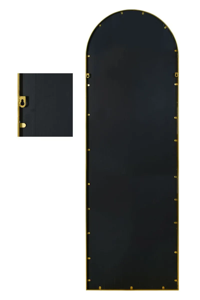 MirrorOutlet Gold Framed Arched Leaner/Wall Mirror 71" X 24" (180CM X 60CM) 5