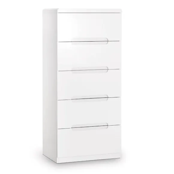 Manhattan Slim 5 Drawer Chest, White 2
