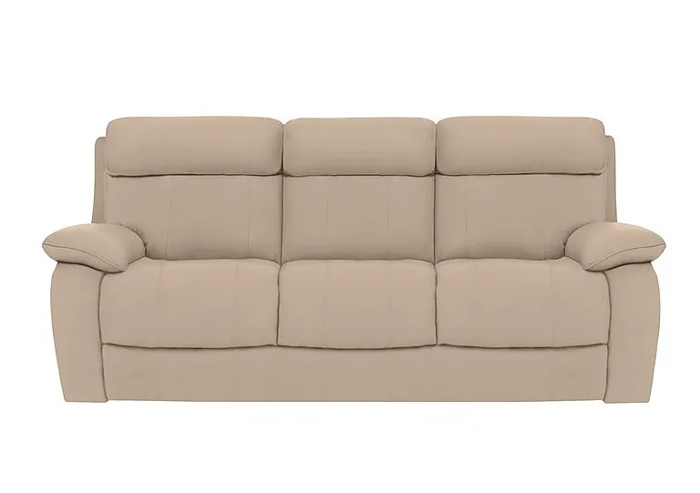 Moreno 3 Seater Leather Sofa - BV Pebble