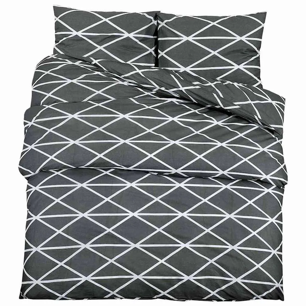 Berkfield Home Duvet Cover Set Grey 140x200 cm Cotton
