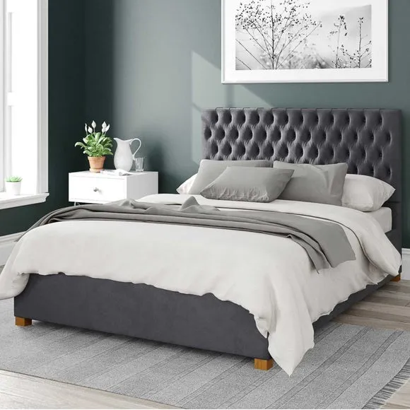 Monroe Plush Velvet Ottoman Bed Frame 1