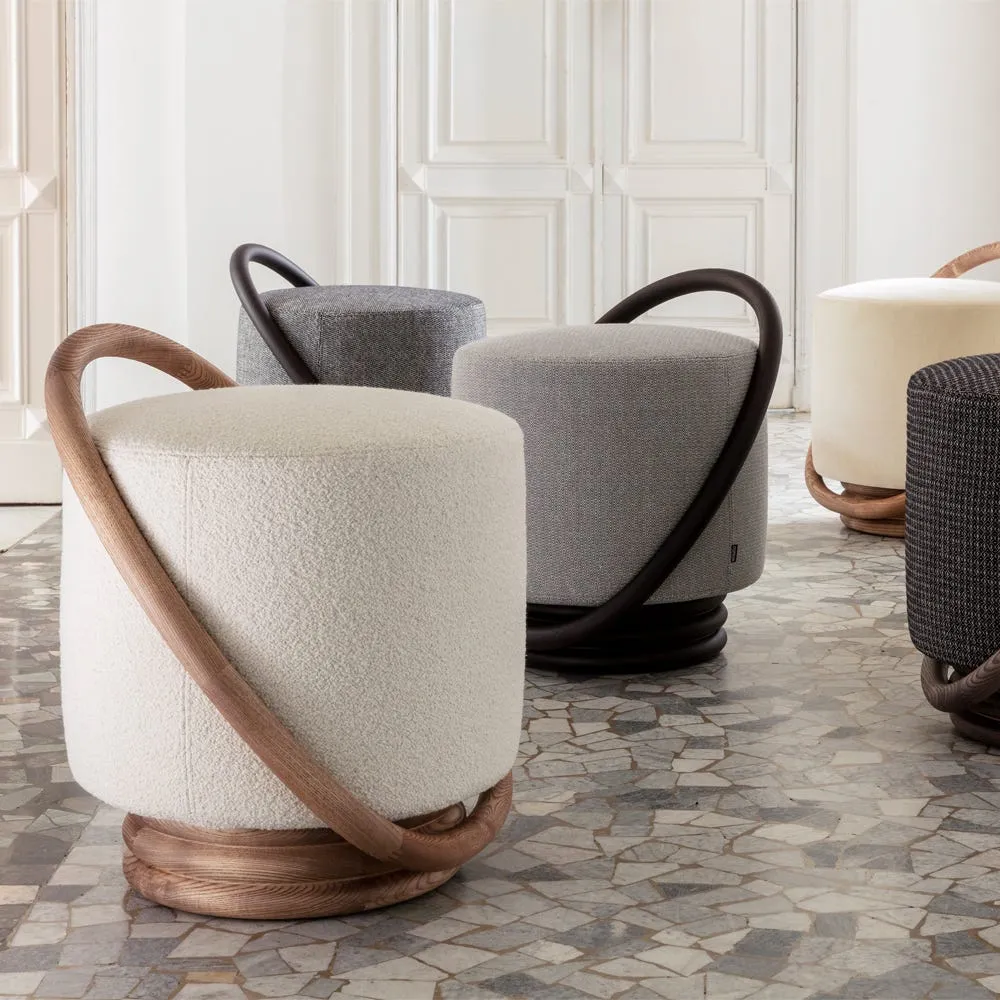 Porada Smile Pouf in Bouclage 01 and Canapa Stained Ash 4