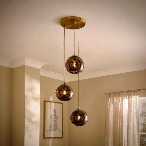 Kira 3 Light Tortoiseshell Cluster Ceiling Light 2