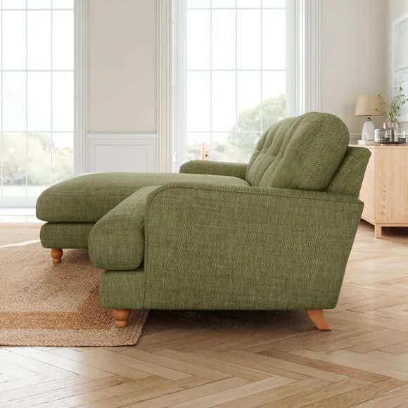 Martha Slub Faux Linen Corner Chaise Sofa 2