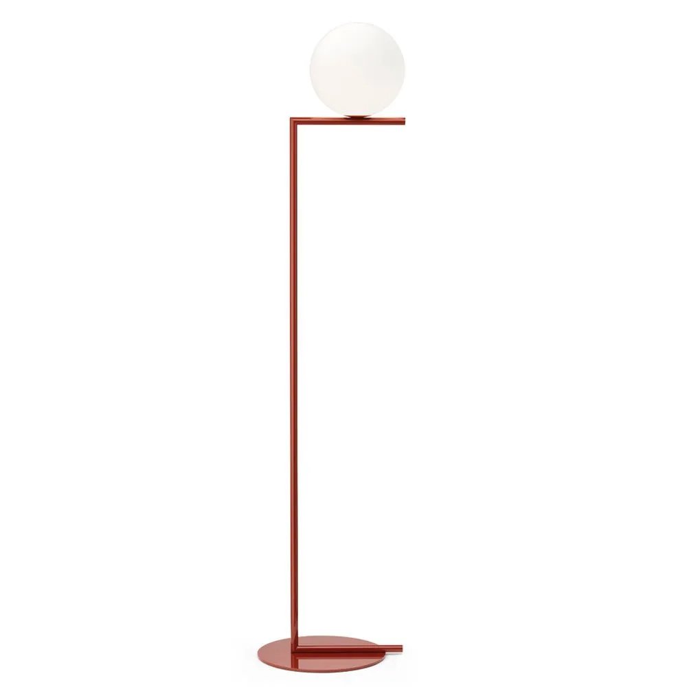 Flos IC F1 Floor Light Glossy Red Burgundy