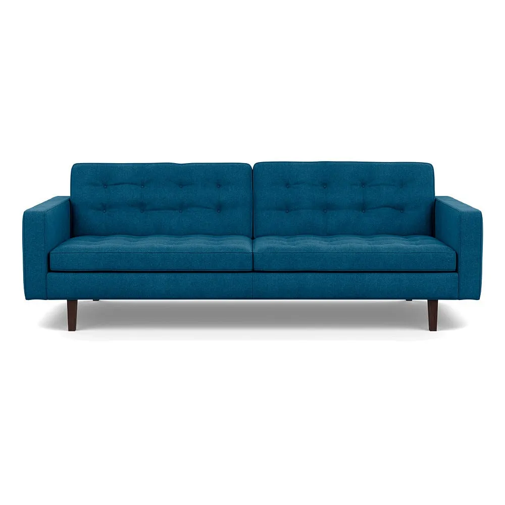 Heal's Hepburn 4 Seater Sofa St Moritz Wool Teal 149 Black Feet