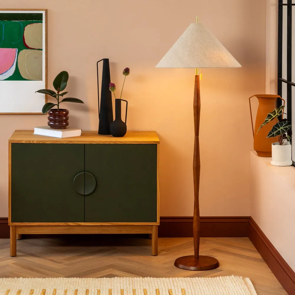 Heal's Osaka Floor Lamp Walnut Finish 2