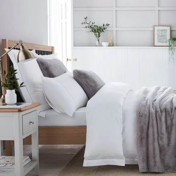 Dorma Purity Faux Fur Grey Bedspread 3