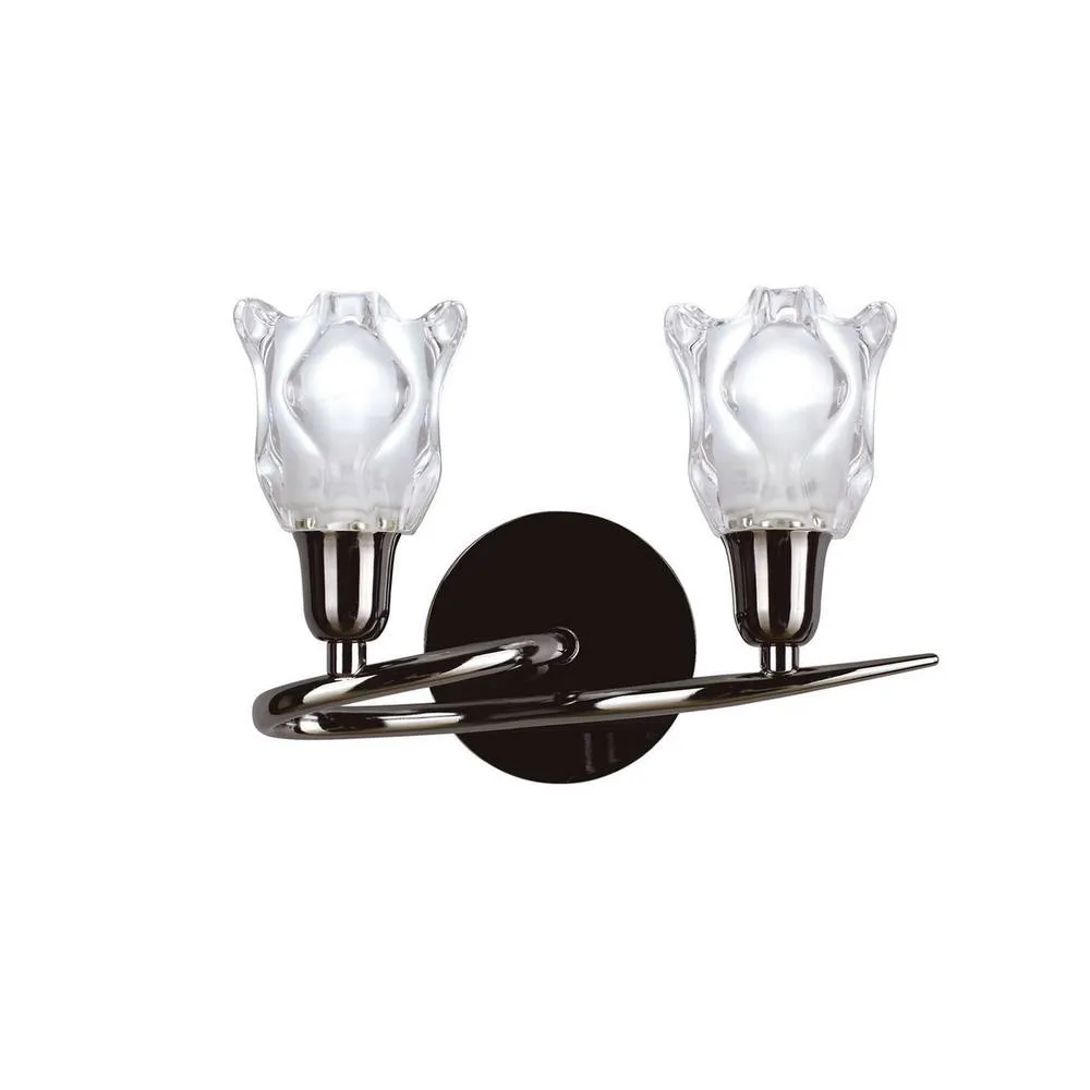 Netlighting Amel Wall Lamp Switched 2 Light L1SGU10 Black Chrome