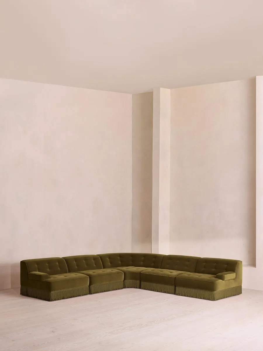 Elowen Modular Sofa, Corner Sofa, Velvet, Olive