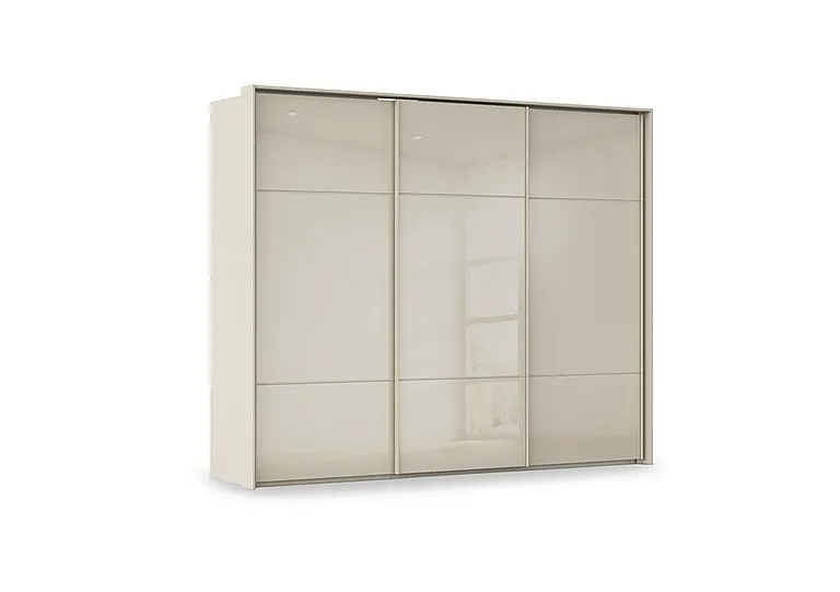 Haven 280cm 3 Door Slider Wardrobe with Glass Doors