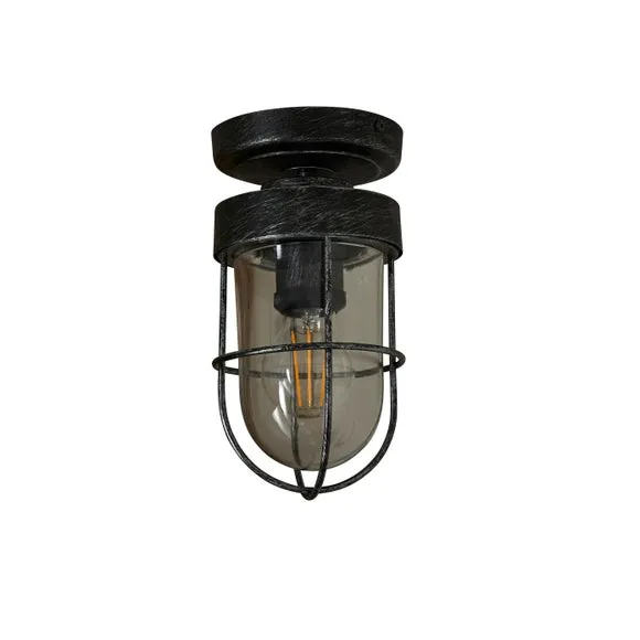Marine Industrial 1 Light Bathroom Flush Ceiling Light 6