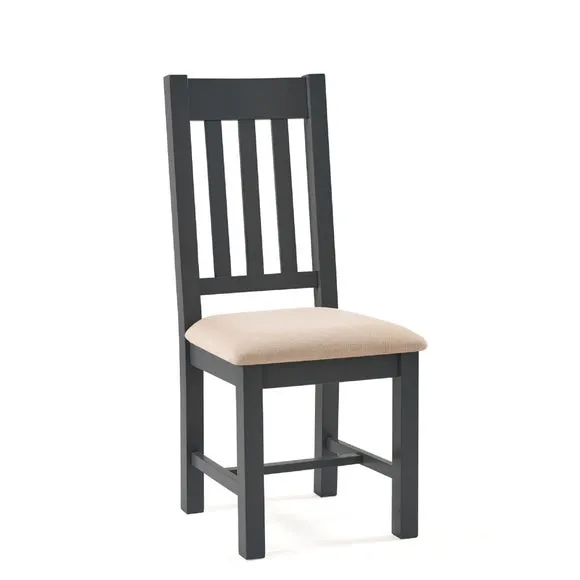Bordeaux Set of 2 Dining Chairs, Dark Grey Faux Linen 3