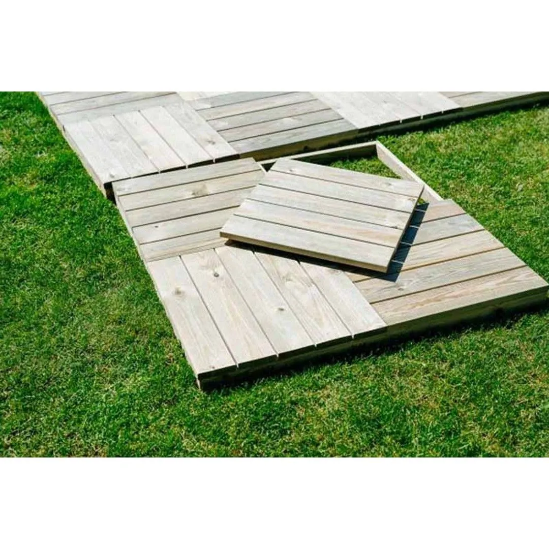 Buttercup Farm Decking Kit 8m (8 Frames & 32 Tiles) - Timber - L100 x W100 x H6.5 cm in Brown 3