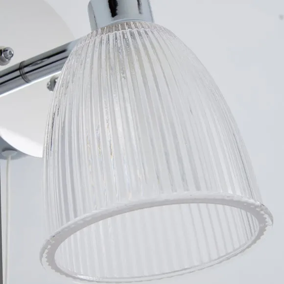 Bremont Ribbed Glass Bathroom Wall Light 3