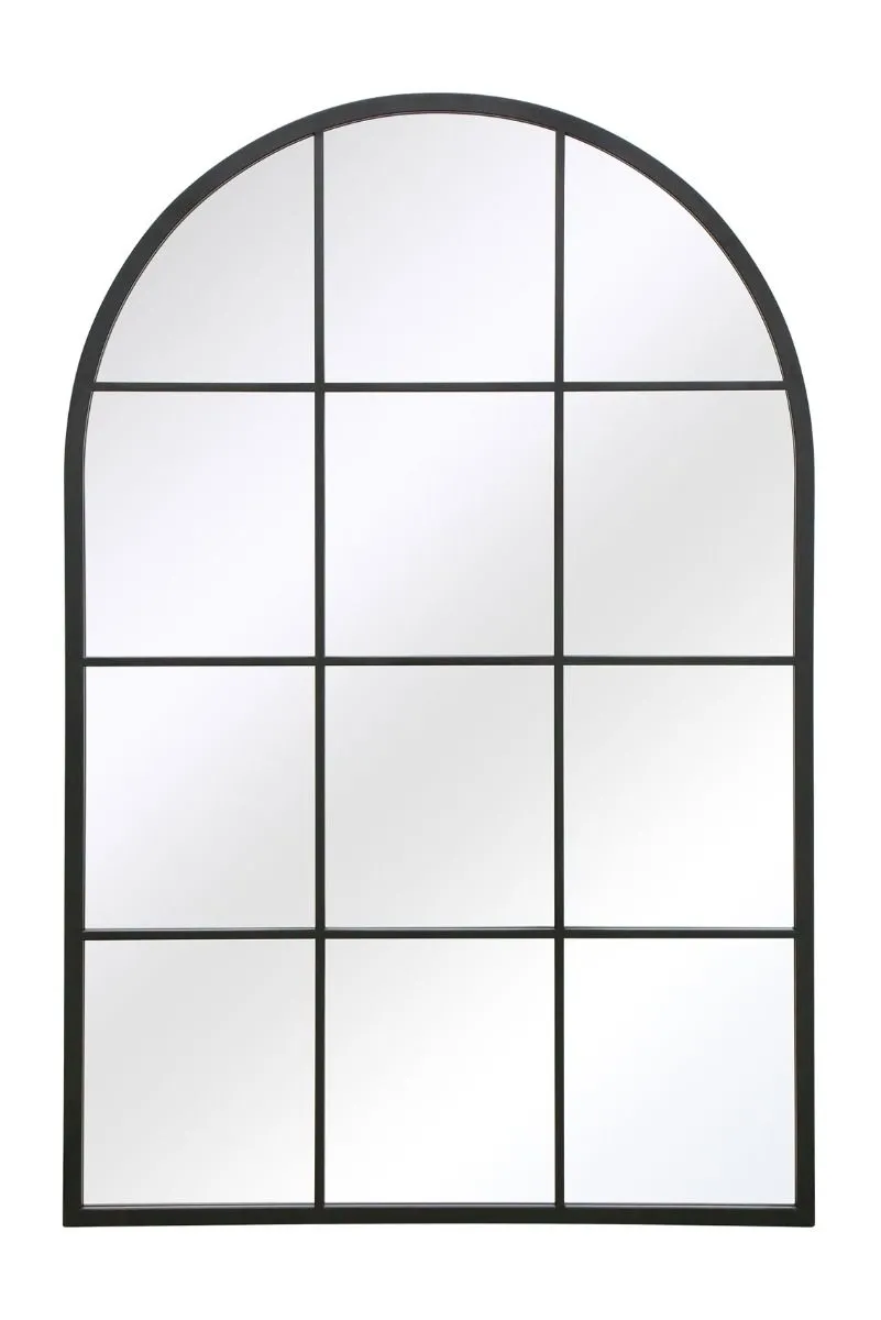 MirrorOutlet Black Metal Framed Arched Window Wall Mirror 47" X 31" (120CM X 80CM) 5