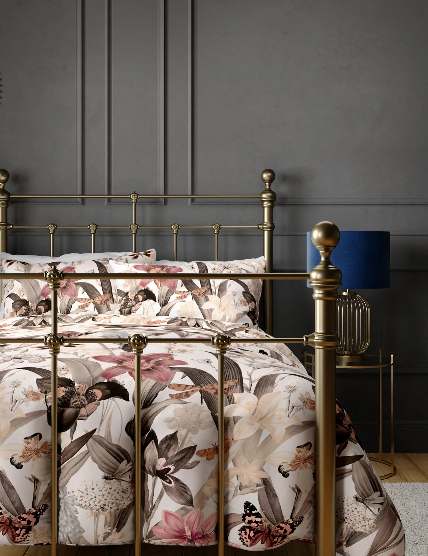 M&S Pure Cotton Floral Bedding Set