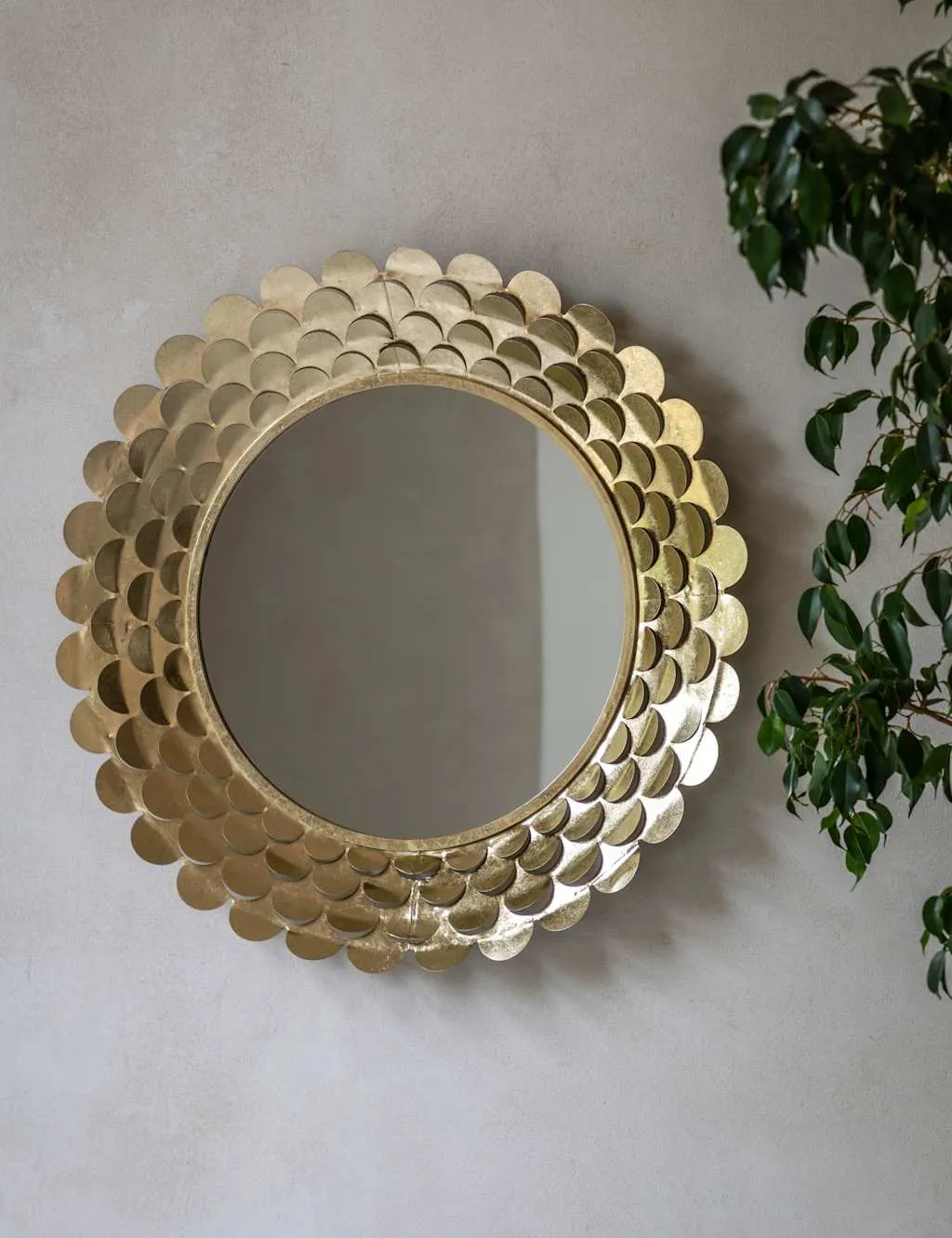 Gallery Direct Windsor Metal Large Round Wall Mirror Gold